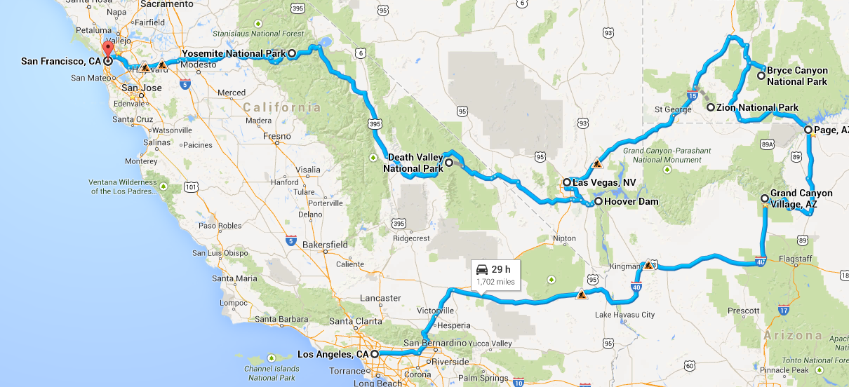 Screen Shot 2014-05-21 at 5.22.19 PM.png : 미서부(LA, Vegas, Grand Canyon, Zion, Yosemite, SF) 여행일정 그리고 자동차 질문 드립니다.
